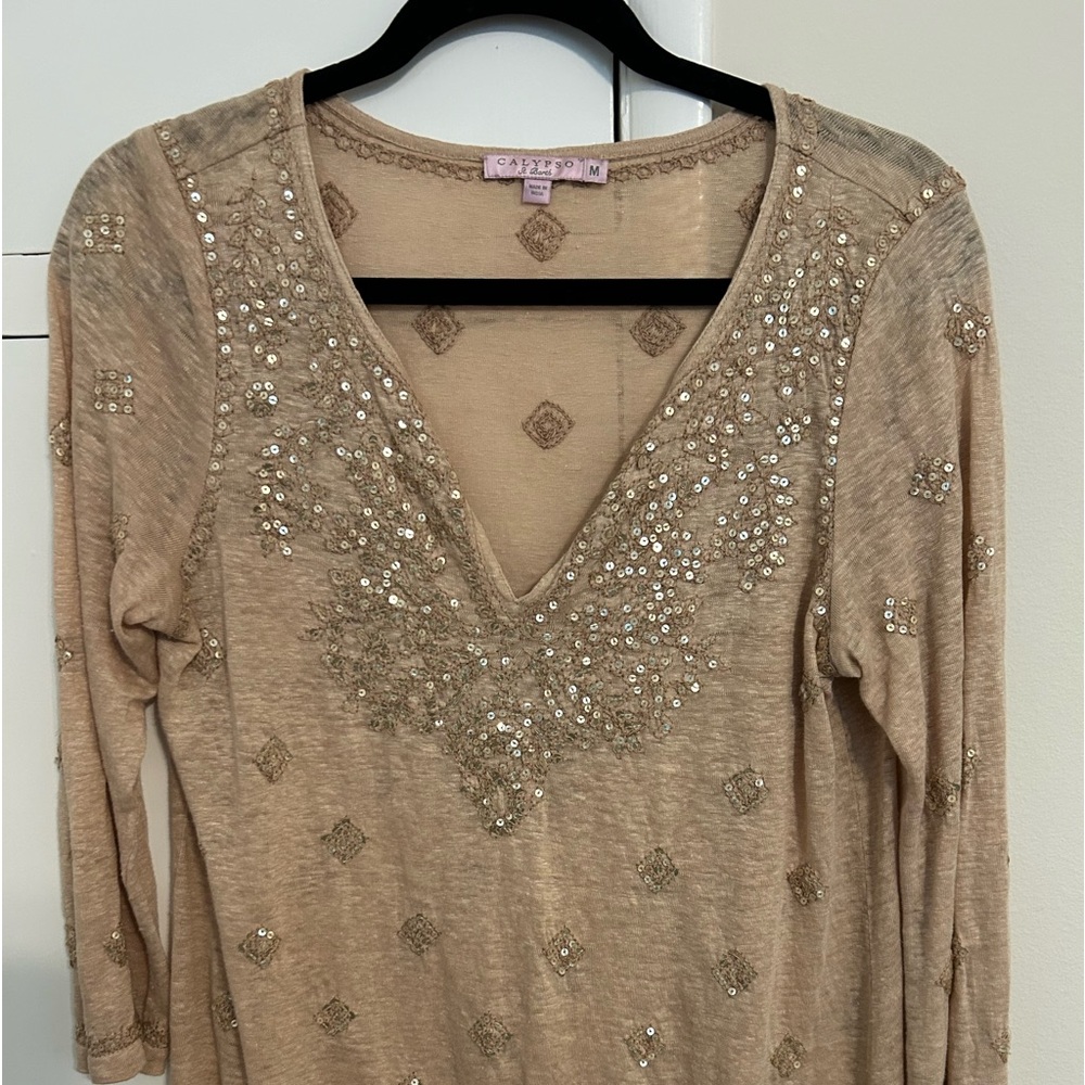 Calypso St. Bart Sequin Top - image 1